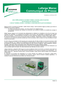 lire la suite - Lafarge Maroc