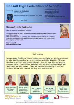 July 2014 newsletter - Perton Middle School