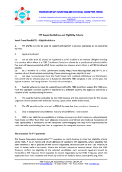 YTF Award Guidelines and Eligibility Criteria