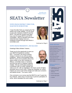 Current SEATA NewsLetter November 4, 2014