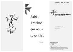 Feuille de culte du 1er mars 2015 matin