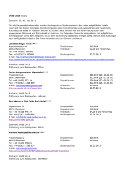 DVSE 2015 Hotels Zeitraum: 25.