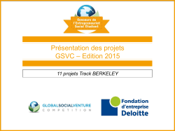 CESE 2015 – Presentation des projets finalistes GSVC