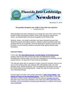November 21 - Fluoride Free Lethbridge