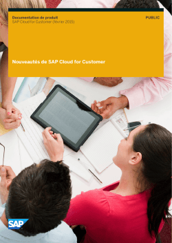 Nouveautés de SAP Cloud for Customer