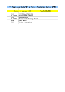 programma gara e ordine di lavoro 1^ prova reg. camp. serie b e