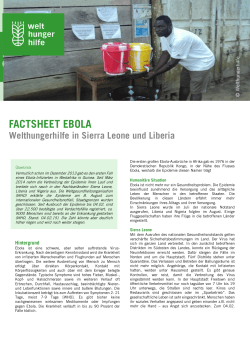 FACTSHEET EBOLA Welthungerhilfe in Sierra Leone und Liberia