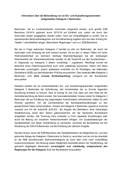 Information &uuml;ber die Behandlung von an Ein