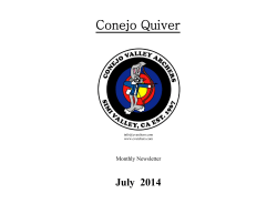 july 2014 Newsletter - The Conejo Valley Archers