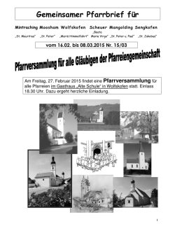 Pfarrbrief - Pfarrei Moosham