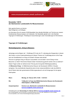 Newsletter SLfM 1/2015 - Sächsische Landesstelle für