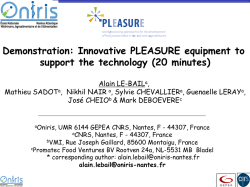 Innovative PLEASURE equipment to support the technology