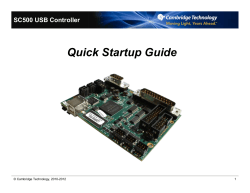 Quick Startup Guide SC500 USB Controller