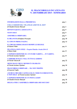 il francobollo incatenato n. 248 febbraio 2015 - sommario