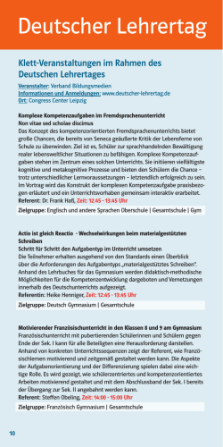 Veranstaltungen zum Deutschen Lehrertag (PDF