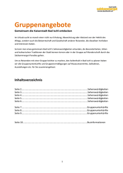 Gruppenangebote - Bad Ischl