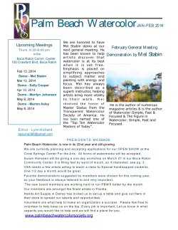 Feb. 2014 Newsletter - Palm Beach Watercolor Society