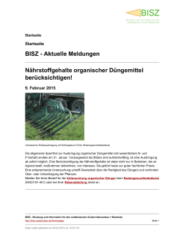 BISZ - Aktuelle Meldungen Nährstoffgehalte organischer