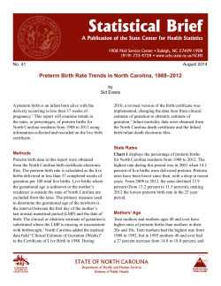 Preterm Birth Rate Trends in North Carolina 1988-2012