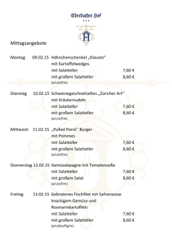 Mittagstisch KW 7 - Hotel Eberbacher Hof