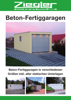 Prospekt Ziegler GmbH Beton- Fertiggaragen - fertig