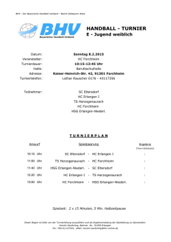 HANDBALL - TURNIER - HSG Erlangen/Niederlindach