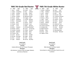 YMS 7th Grade Red Roster YMS 7th Grade White Roster