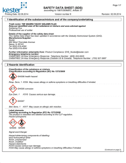 SAFETY DATA SHEET (SDS)