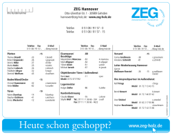 Heute schon geshoppt? - ZEG Zentraleinkauf Holz und Kunststoff eG