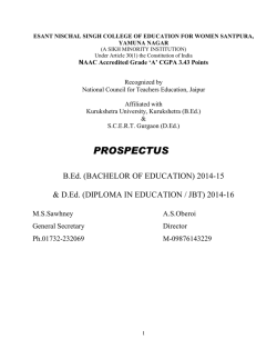Download Prospectus - Sant Nischal Singh College of Education for