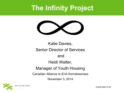The Infinity Project - Canadian Alliance to End Homelessness