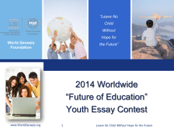 contest presentation - World Genesis Foundation