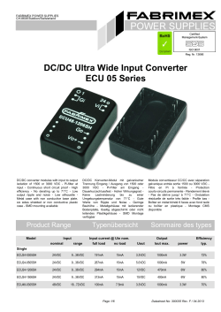 DC/DC Ultra Wide Input Converter ECU 05 Series