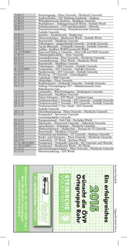 Rohr Veranstaltungskalender 2015