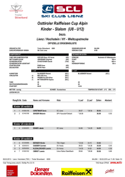 Offizielle Ergebnisliste Kinder Slalom Gesamt