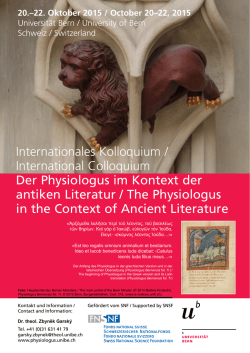 Internationales Kolloquium / International