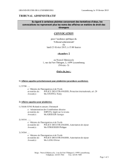 Convocations du Tribunal administratif (deuxième chambre) PDF