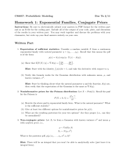 Homework 1: Exponential Families, Conjugate Priors
