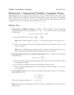 Homework 1: Exponential Families, Conjugate Priors