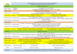 PROGRAMME DU COLLOQUE SUR L`ECOLE NUMERIQUE