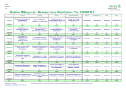 Mobiler Mittagstisch Krankenhaus Waldfriede / Tel. 818108575