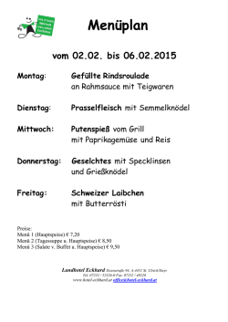 Men&uuml;plan - Landhotel Eckhard