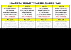 CHAMPIONNAT DES CLUBS VETERANS 2015