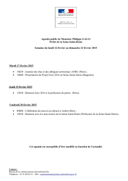 Agenda du 16 au 22 février 2014 - Les services de l`État en Seine