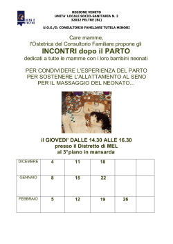 Gruppi mamme MEL - Azienda ULSS 2 Feltre