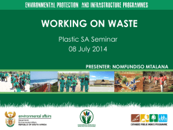 Working on Waste - Plastic SA Seminar