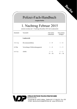 Polizei-Fach-Handbuch 1. Nachtrag Februar 2015