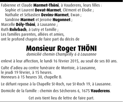 Monsieur Roger THÖNI