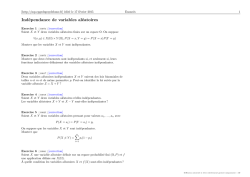 Ind&eacute;pendance de variables al&eacute;atoires