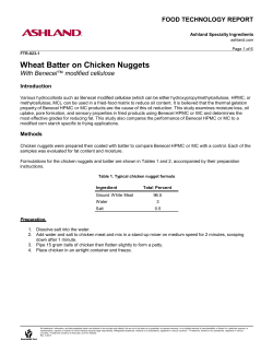 Wheat batter on chicken nuggets with Benecel modified cellulose